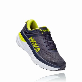 Hoka One One BONDI 7 Férfi Széles Cipő Sötétkék Zöld | 4HUGmXKb