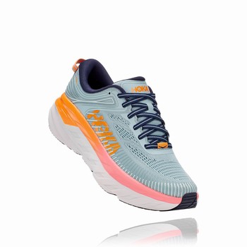 Hoka One One BONDI 7 Női Vegán Cipő Szürke Narancssárga | hcMk9m5O