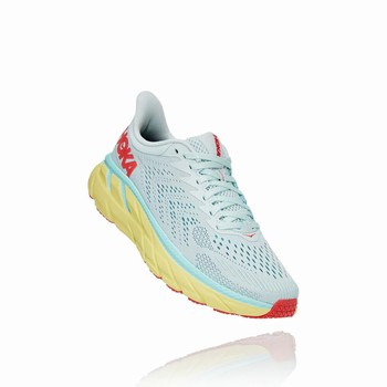 Hoka One One CLIFTON 7 Női Közúti Futócipő Szürke Zöld Piros | YvmOfJEj