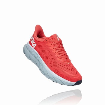 Hoka One One CLIFTON 7 Női Széles Cipő Piros | 3WLFlgCw