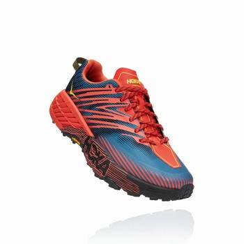 Hoka One One SPEEDGOAT 4 Férfi Széles Cipő Sötétkék Narancssárga | 0a5mFOvy