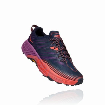 Hoka One One SPEEDGOAT 4 Női Trail Futócipő Sötétkék Lila Piros | nO1RArzZ