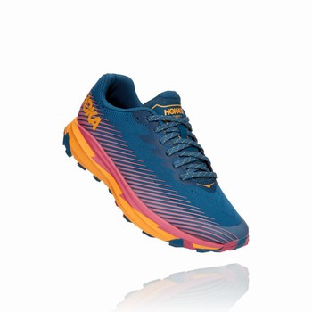 Hoka One One TORRENT 2 Női Vegán Cipő Kék Narancssárga | JRBvHhaY