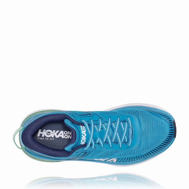 Hoka One One BONDI 7 Férfi Széles Cipő Kék | 9jKCU2nA