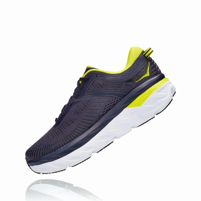 Hoka One One BONDI 7 Férfi Széles Cipő Sötétkék Zöld | 4HUGmXKb