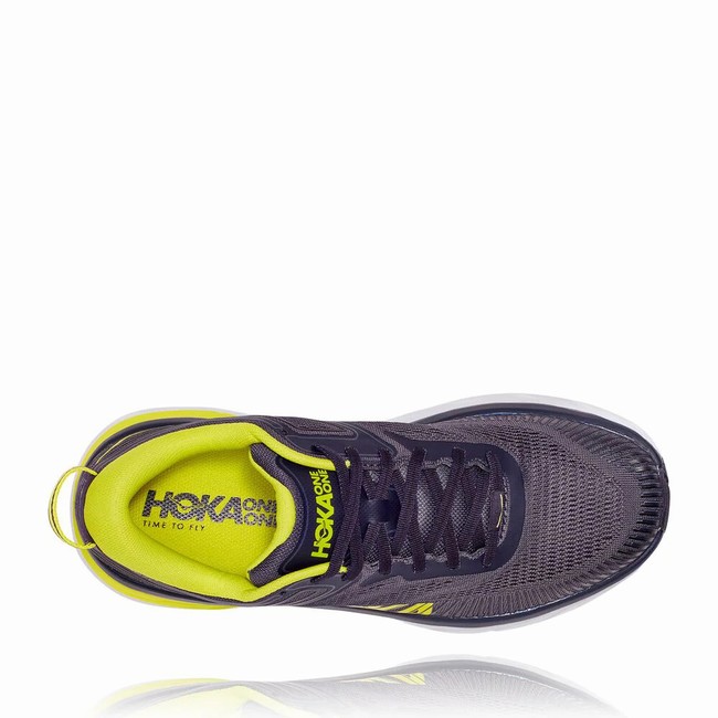 Hoka One One BONDI 7 Férfi Széles Cipő Sötétkék Zöld | 4HUGmXKb