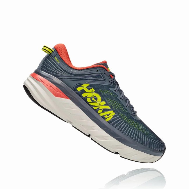 Hoka One One BONDI 7 Férfi Széles Cipő Szürke Zöld | mUsAzTxw