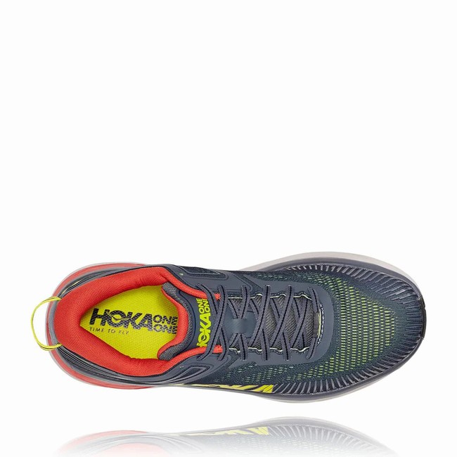 Hoka One One BONDI 7 Férfi Széles Cipő Szürke Zöld | mUsAzTxw