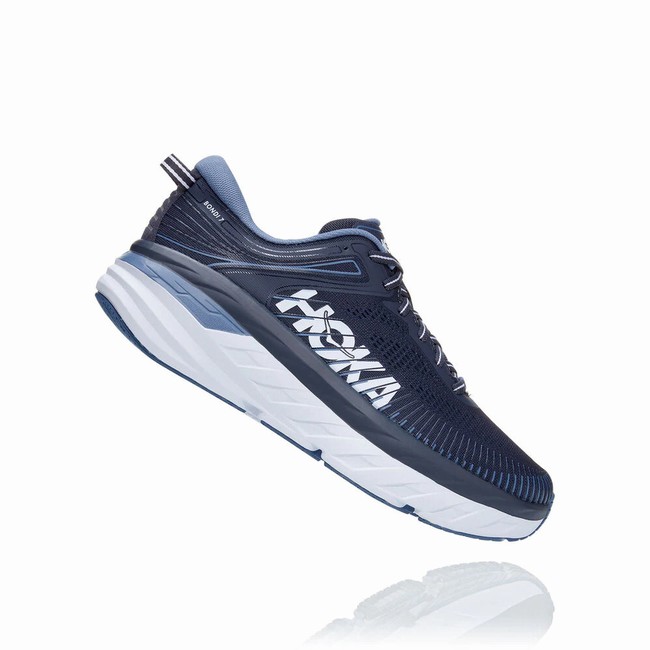 Hoka One One BONDI 7 Férfi Széles Cipő Sötétkék Kék | ozt6hl1p