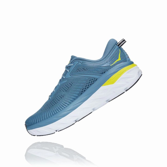 Hoka One One BONDI 7 Férfi Vegán Cipő Kék | 9MNR2t4P