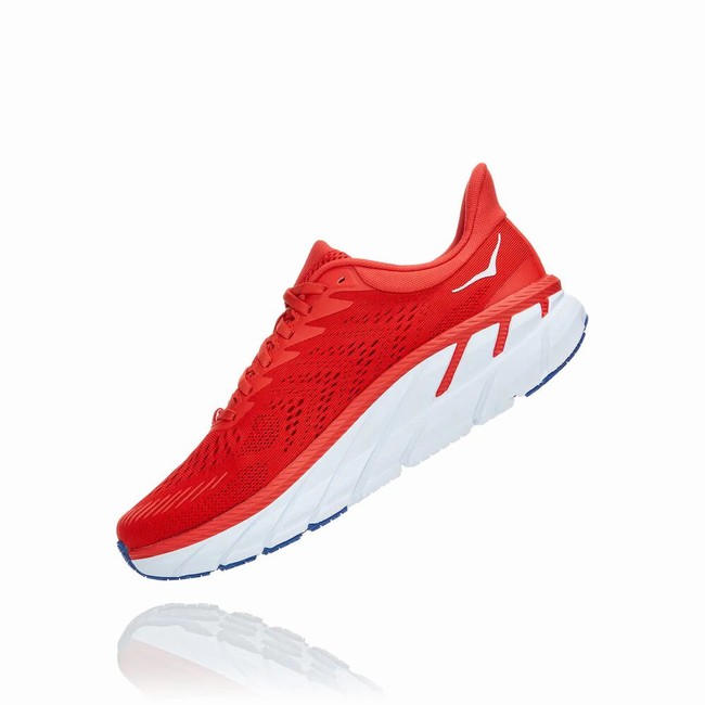 Hoka One One CLIFTON 7 Férfi Vegán Cipő Piros | FuMtHp5P