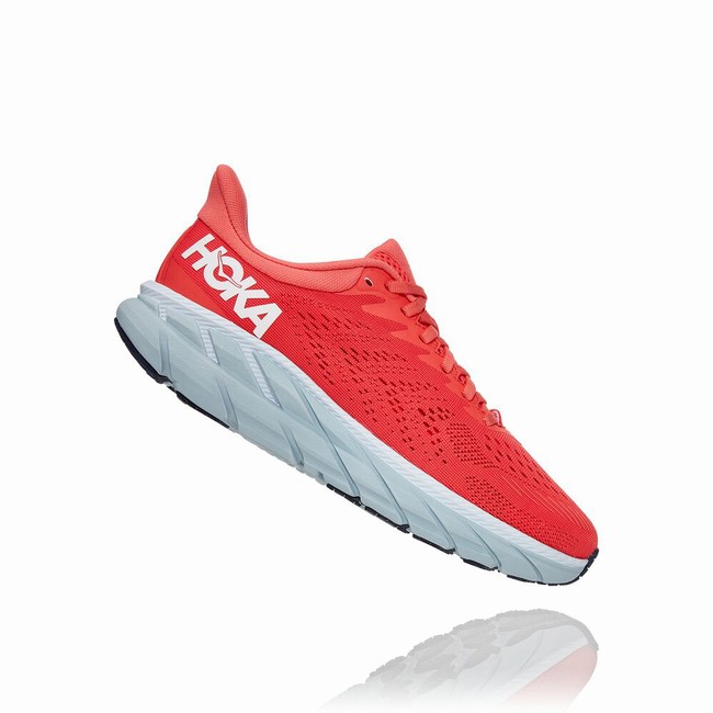 Hoka One One CLIFTON 7 Női Széles Cipő Piros | 3WLFlgCw