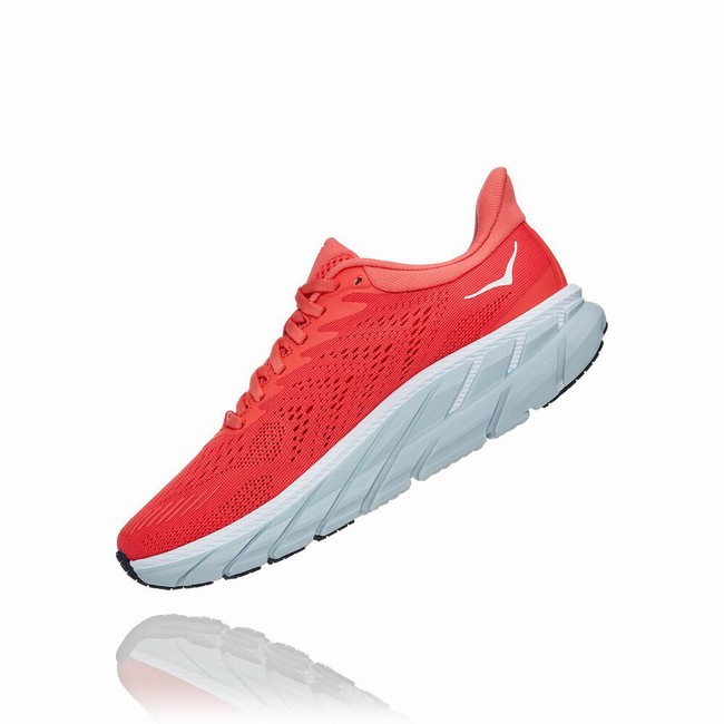 Hoka One One CLIFTON 7 Női Széles Cipő Piros | 3WLFlgCw