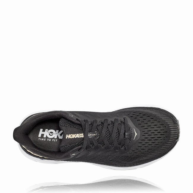 Hoka One One CLIFTON 7 Női Vegán Cipő Fekete | DGUv4NQI