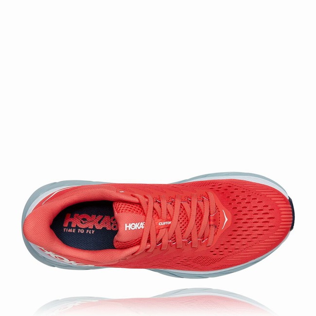 Hoka One One CLIFTON 7 Női Vegán Cipő Piros | GqF1XRKW