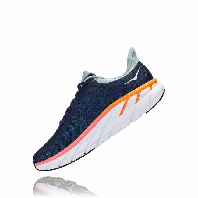 Hoka One One CLIFTON 7 Női Vegán Cipő Sötétkék | UOFSG36K