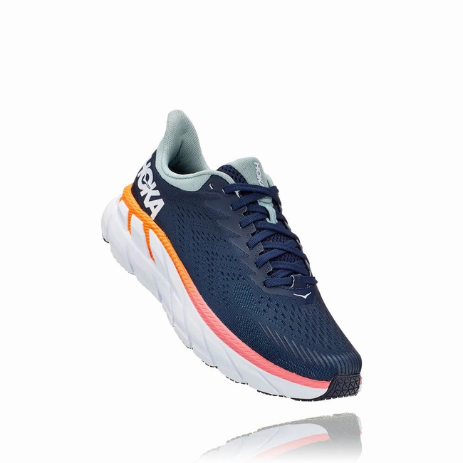 Hoka One One CLIFTON 7 Női Vegán Cipő Sötétkék | UOFSG36K