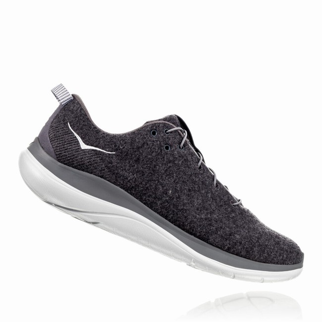 Hoka One One HUPANA FLOW WOOL Férfi Utcai Cipő Szürke Fekete | LUOeIGBv