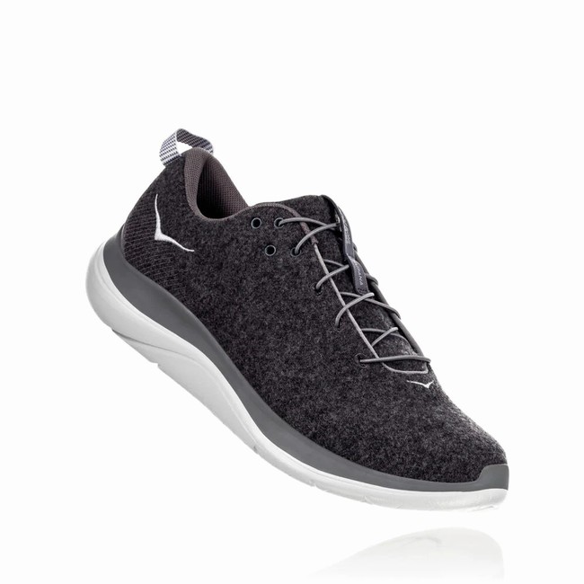 Hoka One One HUPANA FLOW WOOL Férfi Utcai Cipő Szürke Fekete | LUOeIGBv