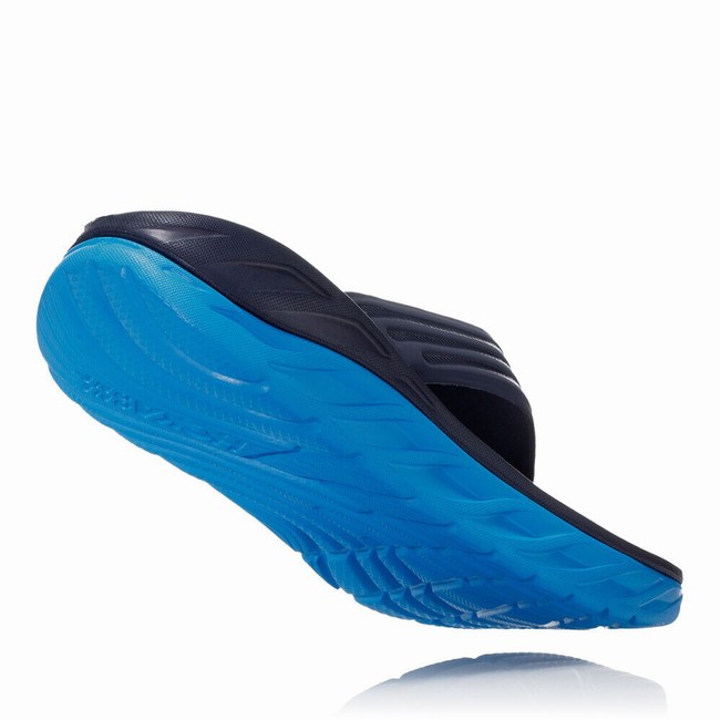 Hoka One One ORA RECOVERY FLIP 2 Férfi Papucs Fekete Kék | PklUWZtd