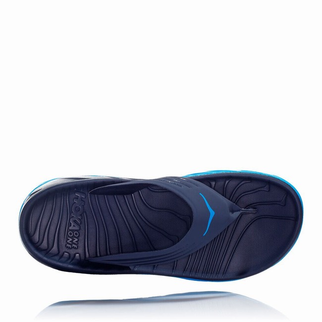 Hoka One One ORA RECOVERY FLIP 2 Férfi Papucs Fekete Kék | PklUWZtd