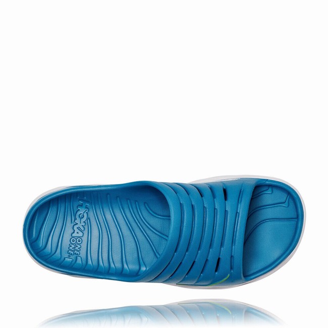 Hoka One One ORA RECOVERY SLIDE 2 Férfi Papucs Kék Fehér | stGzn279