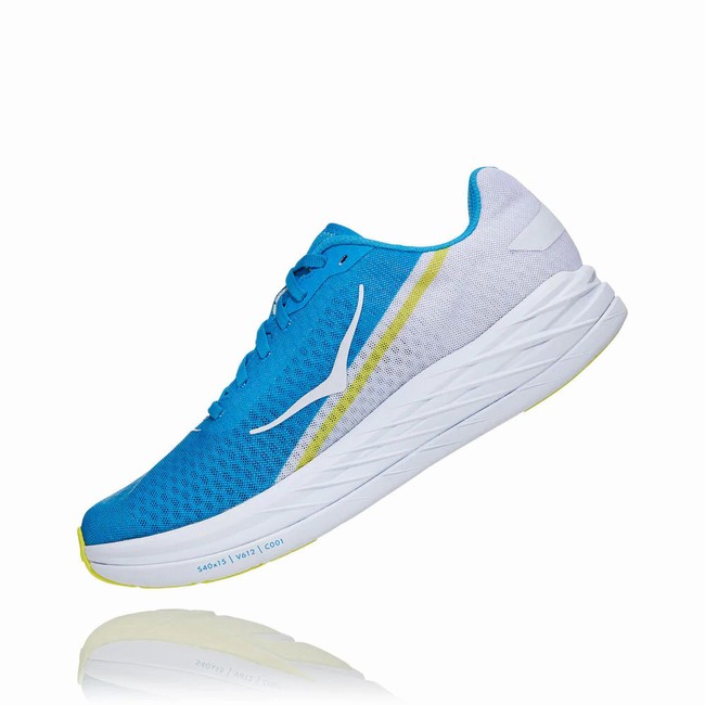 Hoka One One ROCKET X Férfi Pálya Futócipő Kék Fehér | I8icNQt6