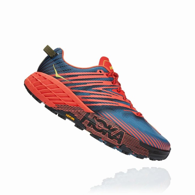 Hoka One One SPEEDGOAT 4 Férfi Széles Cipő Sötétkék Narancssárga | 0a5mFOvy