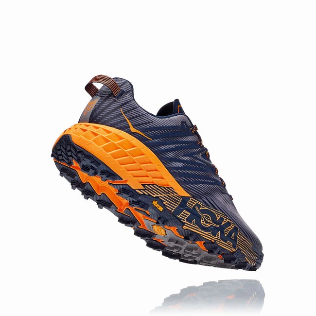 Hoka One One SPEEDGOAT 4 Férfi Széles Cipő Sötétkék Narancssárga | 4IVsnFx9