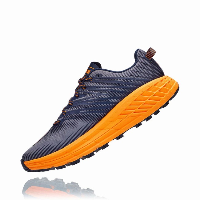 Hoka One One SPEEDGOAT 4 Férfi Széles Cipő Sötétkék Narancssárga | 4IVsnFx9