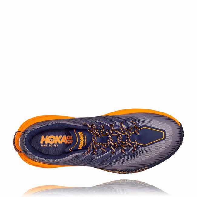 Hoka One One SPEEDGOAT 4 Férfi Széles Cipő Sötétkék Narancssárga | 4IVsnFx9