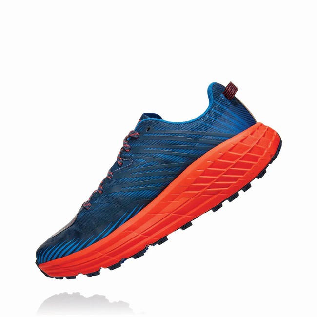 Hoka One One SPEEDGOAT 4 Férfi Széles Cipő Kék Narancssárga | LiJBSPVa