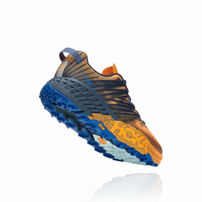 Hoka One One SPEEDGOAT 4 Férfi Széles Cipő Kék Narancssárga | dnqIgMSK