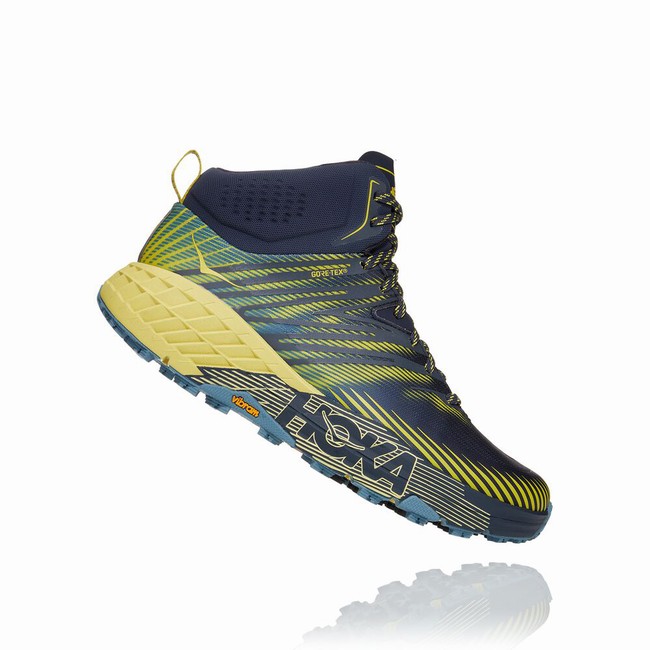 Hoka One One SPEEDGOAT MID 2 GORE-TEX Férfi Túracipő Sötétkék Zöld | maSGMoUI