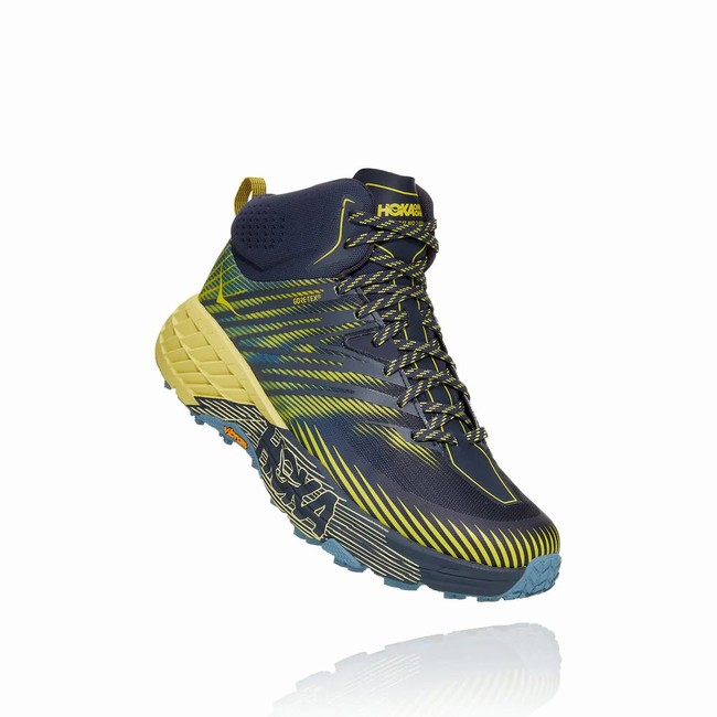 Hoka One One SPEEDGOAT MID 2 GORE-TEX Férfi Túracipő Sötétkék Zöld | maSGMoUI