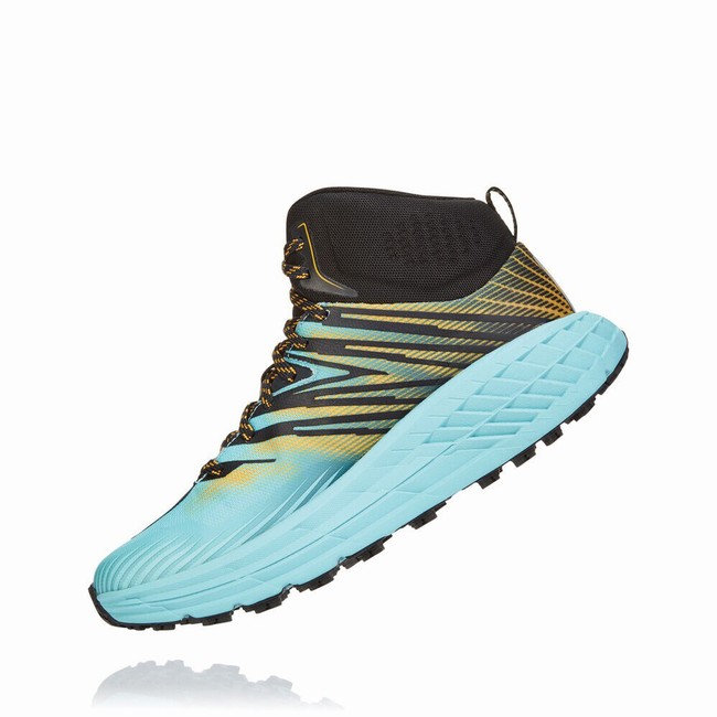 Hoka One One SPEEDGOAT MID 2 GORE-TEX Női Trail Futócipő Kék Fekete Sárga | CPfUkXJ4