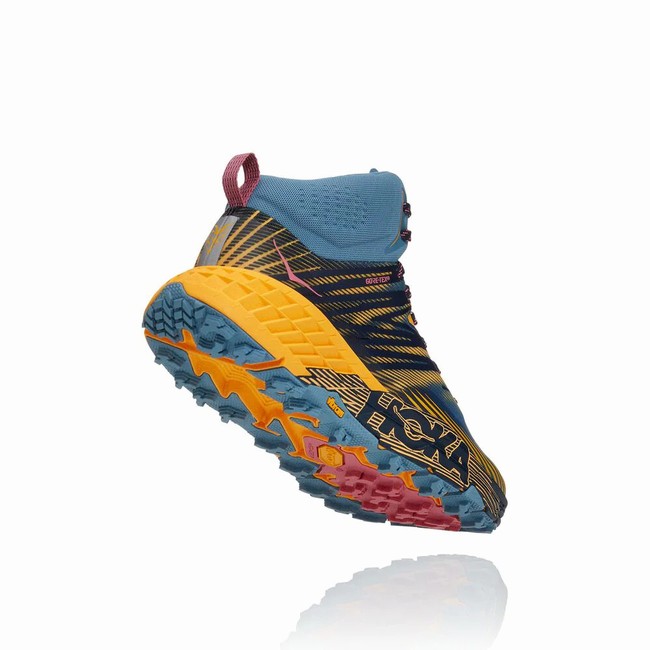 Hoka One One SPEEDGOAT MID 2 GORE-TEX Női Vegán Cipő Kék Narancssárga Fekete | KBN3pEI5