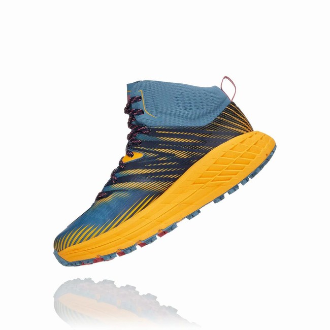 Hoka One One SPEEDGOAT MID 2 GORE-TEX Női Vegán Cipő Kék Narancssárga Fekete | KBN3pEI5